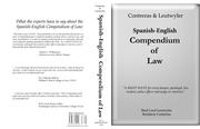 Front cover of Contreras & Leutwyler Spanish-English compendium of law by Bonifacio Contreras