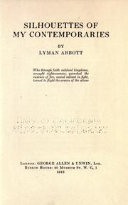 Front cover of Silhouettes of my contemporaries by Lyman Abbott