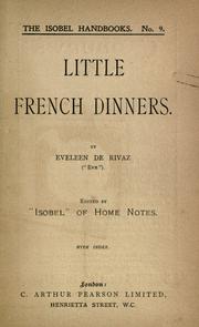 Cover of Little French dinners by Eveleen De Rivaz