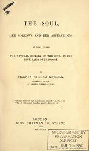 Cover of The soul, her sorrows and her aspirations by Francis William Newman