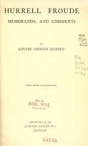 Front cover of Hurrell Froude by Louise Imogen Guiney