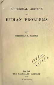 Front cover of Biological aspects of human problems by Christian A. Herter