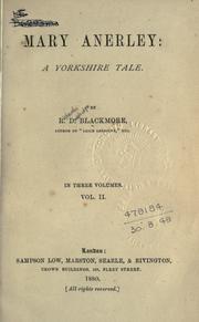 Front cover of Mary Anerley, a Yorkshire tale by R. D. Blackmore