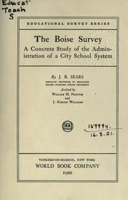 Front cover of The Boise survey by Jesse Brundage Sears