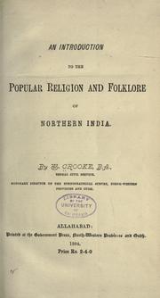 Cover of An introduction to the popular religion and folklore of northern India by William Crooke