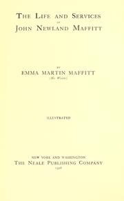 Front cover of The life and services of John Newland Maffitt by Emma Martin Maffitt