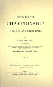 Front cover of Fights for the championship by Fred W. J. Henning