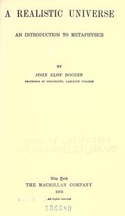 Cover of A realistic universe by John Elof Boodin