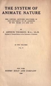 Cover of The system of animate nature by J. Arthur Thomson