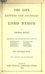 Front cover of The life, letters and journals of Lord Byron by Lord Byron
