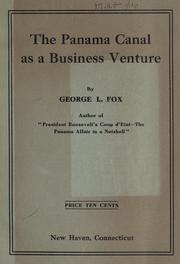 Front cover of The Panama canal as a business venture by George L. Fox