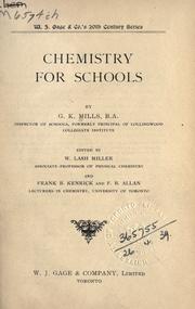 Cover of Chemistry for schools by G.K Mills