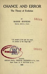 Cover of Chance and error by Marsh Hopkins