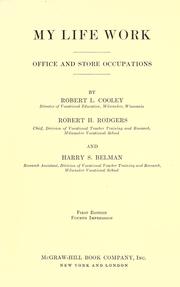 Cover of My life work by Robert L. Cooley