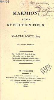 Front cover of Marmion, a tale of Flodden Field by Sir Walter Scott