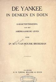 Front cover of De Yankee in denken en doen by Michiel Cornelis van Mourik Broekman