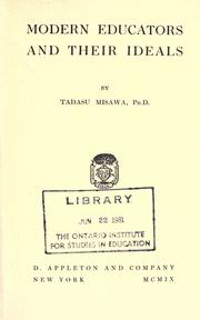 Cover of Modern educators and their ideals by Tadasu Misawa