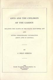 Front cover of Ants and the children of the garden by Joshua Dean Simkins