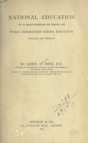 Front cover of National education in its social conditions and aspects by James H. Rigg