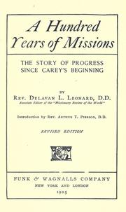 Cover of A hundred years of missions by Delavan L. Leonard