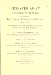 Cover of Presbyterianism by Anderson, Matthew