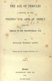 Front cover of The age of Pericles by William Watkiss Lloyd