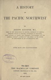 Front cover of A history of the Pacific Northwest by Joseph Schafer