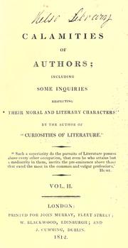 Cover of Calamities of authors by Isaac Disraeli