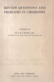 Front cover of Review questions and problems in chemistry by Maurice Simon Henry Unger