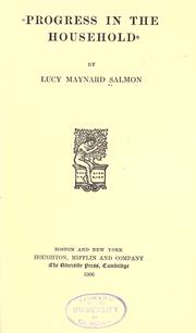 Cover of Progress in the household by Lucy Maynard Salmon