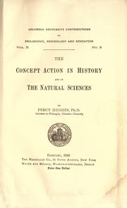 Front cover of The concept action in history and in the natural sciences by Hughes, Percy