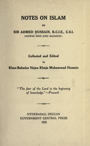 Front cover of Notes on Islam by Hussain, Ahmed Sir, nawab amin jung bahadur
