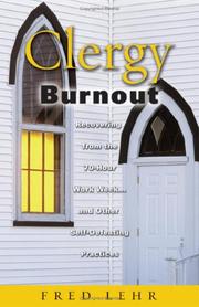 Front cover of Clergy burnout by J. Fred Lehr