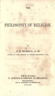 Cover of The philosophy of religion by Morell, J. D.