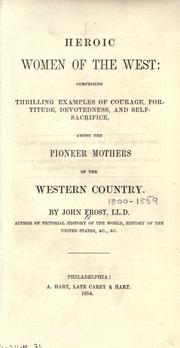 Cover of Heroic women of the West by Frost, John