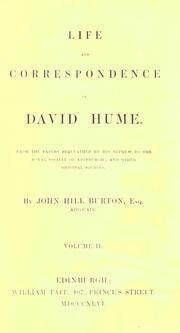 Front cover of Life and correspondence of David Hume by John Hill Burton