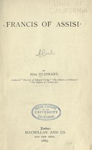 Front cover of Francis of Assisi by Margaret Oliphant