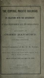Front cover of The Central Pacific Railroad by Creed Haymond