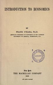 Front cover of Introduction to Economics by Frank O'Hara