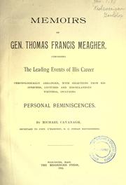 Front cover of Memoirs of Gen. Thomas Francis Meagher by Michael Cavanagh