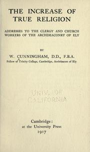 Front cover of The increase of true religion by William Cunningham