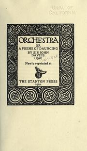 Cover of Orchestra by Sir John Davies