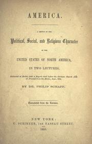 Cover of America by Philip Schaff