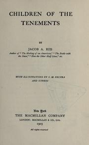 Front cover of Children of the tenements by Jacob A. Riis