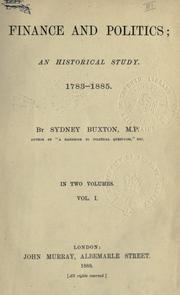 Front cover of Finance and politics by Sydney Buxton