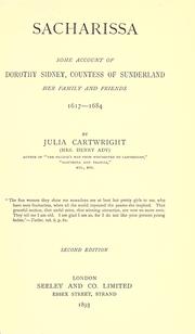 Cover of Sacharissa by Ady, Julia Mary Cartwright