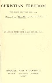 Cover of Christian freedom by Macgregor, William Malcolm