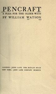 Cover of Pencraft by Watson, William