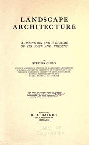Cover of Landscape architecture by Stephen Child