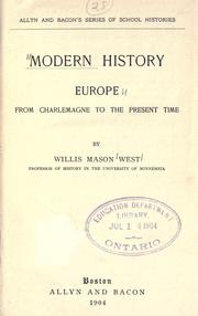 Front cover of Modern History by Willis Mason West